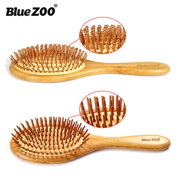 Pointed BlueZOO Massage Air Cushion Airbag Comb Bamboo Bristle Needle Comb Hairdressing Wood Comb